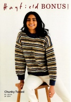 Knitting Pattern - Hayfield Bonus 10343 - Chunky Tweed - Ladies Sweater